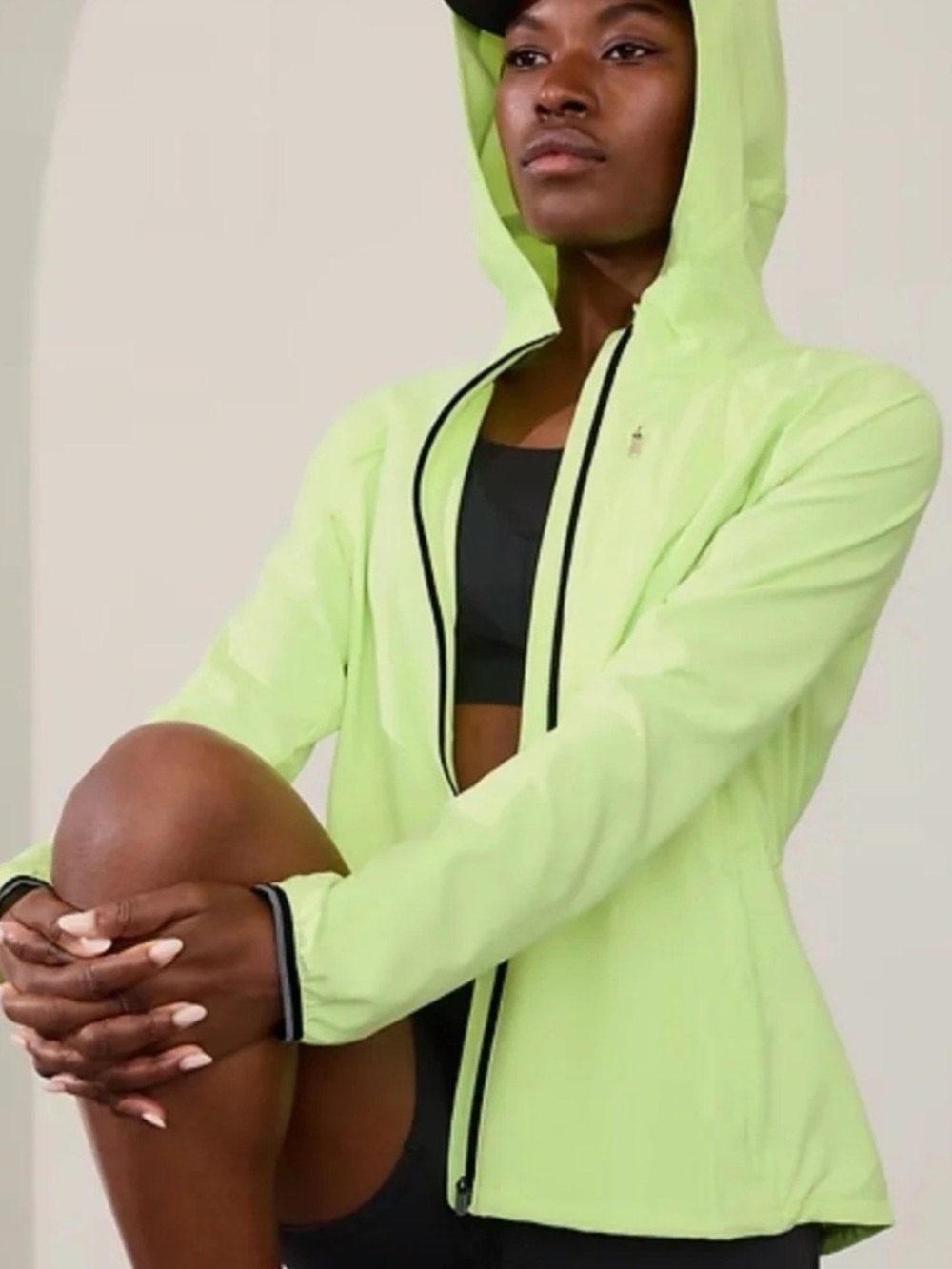 NWOT Athleta Dash Jacket Aloe Neon Green Yellow Casual Active Women’s Size XXS